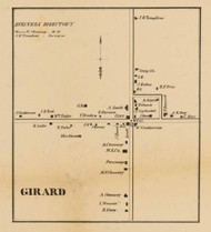 Girard Village, Michigan 1858 Old Town Map Custom Print - Branch Co.