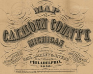 Map Cartouche, Branch Co. Michigan 1858 Old Town Map Custom Print - Calhoun Co.