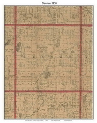 Newton, Michigan 1858 Old Town Map Custom Print - Calhoun Co.
