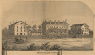 Albion Female College, Albion , Michigan 1858 Old Town Map Custom Print - Calhoun Co.