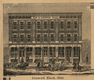 Crowell Block, Albion, Michigan 1858 Old Town Map Custom Print - Calhoun Co.