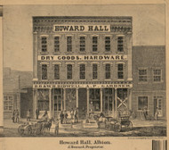 Howard Hall, Albion, Michigan 1858 Old Town Map Custom Print - Calhoun Co.