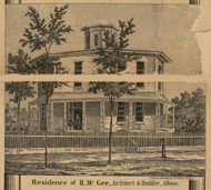 McGee Residence, Albion, Michigan 1858 Old Town Map Custom Print - Calhoun Co.