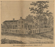 Sanford Residence, Emmett, Michigan 1858 Old Town Map Custom Print - Calhoun Co.