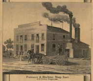 Potter Furnace & Machine Shop, Homer, Michigan 1858 Old Town Map Custom Print - Calhoun Co.