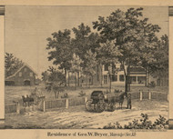Dryer Residence, Marengo, Michigan 1858 Old Town Map Custom Print - Calhoun Co.