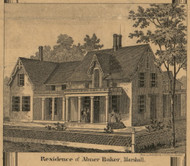 Baker Residence, Marshall, Michigan 1858 Old Town Map Custom Print - Calhoun Co.