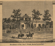 Frink Residence, Marshall, Michigan 1858 Old Town Map Custom Print - Calhoun Co.