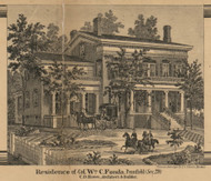 Fonda Residence, Pennfield, Michigan 1858 Old Town Map Custom Print - Calhoun Co.