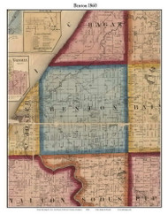 Benton, Michigan 1860 Old Town Map Custom Print - Berrien Co.