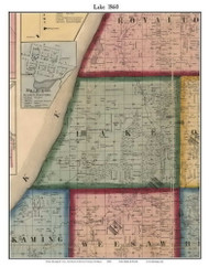 Lake, Michigan 1860 Old Town Map Custom Print - Berrien Co.