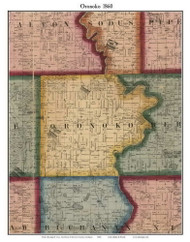 Oronoko, Michigan 1860 Old Town Map Custom Print - Berrien Co.