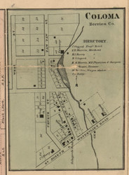 Coloma, Michigan 1860 Old Town Map Custom Print - Berrien Co.