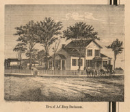 Residence of A. C. Day, Michigan 1860 Old Town Map Custom Print - Berrien Co.