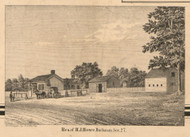 Residence of  H.J. Howe, Michigan 1860 Old Town Map Custom Print - Berrien Co.
