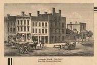Niles Arcade Block, Michigan 1860 Old Town Map Custom Print - Berrien Co.