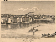 Niles Flouring Mill, Michigan 1860 Old Town Map Custom Print - Berrien Co.