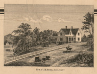 Residence of J.K Brown, Michigan 1860 Old Town Map Custom Print - Berrien Co.