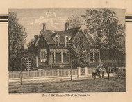 Residence of R.C. Paine, Michigan 1860 Old Town Map Custom Print - Berrien Co.
