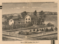 Residence of R.W.Landon, Michigan 1860 Old Town Map Custom Print - Berrien Co.