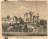 Residence of Wm. Bort, Michigan 1860 Old Town Map Custom Print - Berrien Co.