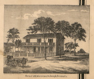 Residence of J.E. Stevens, Michigan 1860 Old Town Map Custom Print - Berrien Co.