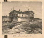 J.E. Stevens Store, Michigan 1860 Old Town Map Custom Print - Berrien Co.
