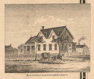 Residence of O. Stevens, Michigan 1860 Old Town Map Custom Print - Berrien Co.