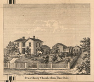 Residence of Henry Chamberlain, Michigan 1860 Old Town Map Custom Print - Berrien Co.