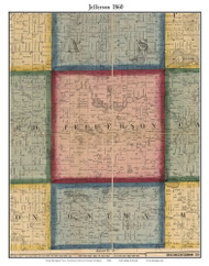 Jefferson, Michigan 1860 Old Town Map Custom Print - Cass Co.