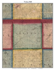 Volinia, Michigan 1860 Old Town Map Custom Print - Cass Co.