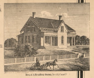Residence of A Reading, Michigan 1860 Old Town Map Custom Print - Cass Co.