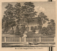 Residence of S.E. Chappel, Michigan 1860 Old Town Map Custom Print - Cass Co.