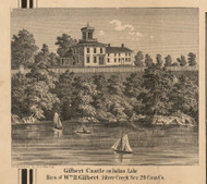Gilbert Castle, Michigan 1860 Old Town Map Custom Print - Cass Co.