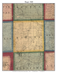 Bangor, Michigan 1860 Old Town Map Custom Print - Van Buren Co.