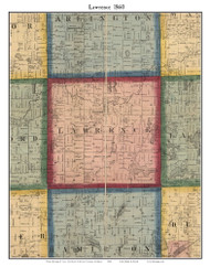 Lawrence, Michigan 1860 Old Town Map Custom Print - Van Buren Co.