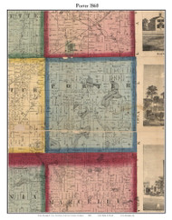 Porter, Michigan 1860 Old Town Map Custom Print - Van Buren Co.
