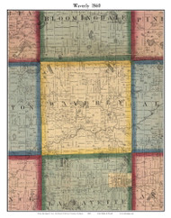 Waverly, Michigan 1860 Old Town Map Custom Print - Van Buren Co.