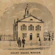 Court House, Marion, Indiana 1861 Old Town Map Custom Print - Grant Co.