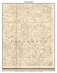 Jefferson, Indiana 1873 Old Town Map Custom Print - Whitley Co.