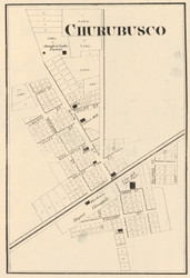 Churubusco Village, Smith, Indiana 1873 Old Town Map Custom Print - Whitley Co.
