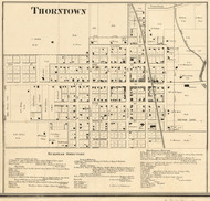 Thorntown Village, Sugar Creek, Indiana 1865 Old Town Map Custom Print - Boone Co.