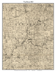 Van Buren, Indiana 1865 Old Town Map Custom Print - Fountain Co.