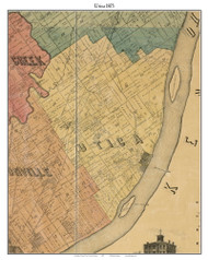 Utica, Indiana 1875 Old Town Map Custom Print - Clark Co.