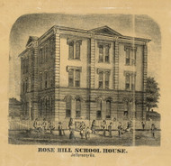 Rose Hill School, Jeffersonville, Indiana 1875 Old Town Map Custom Print - Clark Co.