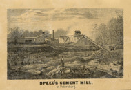 Speed's Cement Mill, Petersburg, Indiana 1875 Old Town Map Custom Print - Clark Co.