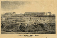 Falls City Cement Mill, Sellerburgh, Indiana 1875 Old Town Map Custom Print - Clark Co.