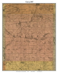 Calvin, Michigan 1897 Old Town Map Custom Print - Cass Co.