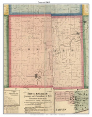 Concord, DeKalb Co. Indiana 1863 Old Town Map Custom Print - DeKalb Co.