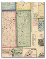 Newville, DeKalb Co. Indiana 1863 Old Town Map Custom Print - DeKalb Co.